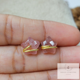 Natural Star shape Strawberry Quartz Studs, Women Jewelry, Star Jewelry, Gemstone Earrings, Pink Stone Earrings, Dainty earrings, Gift Her